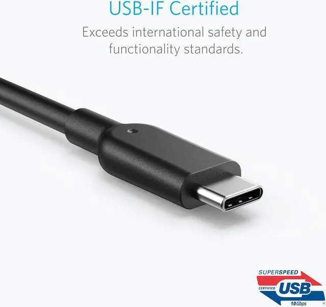 Alt view image 4 of 7 - Anker Powerline II USB-C to USB 3.1 Gen2 Cable(3ft), USB-IF Certified for Samsung Galaxy Note 8, S8, S8+, S9, S10, iPad Pro 2018, MacBook, Sony XZ, LG V20 G5 G6, HTC 10, Xiaomi 5 and More