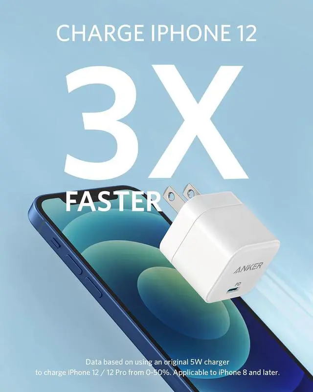 Alt view image 2 of 7 - USB C Charger, Anker 3-Pack 20W Fast Charger with Foldable Plug, PowerPort III 20W Cube Charger for for iPhone 13/13 Mini/13 Pro/13 Pro Max/12, Galaxy, Pixel 4/3, iPad/iPad Mini (Cable Not Included)