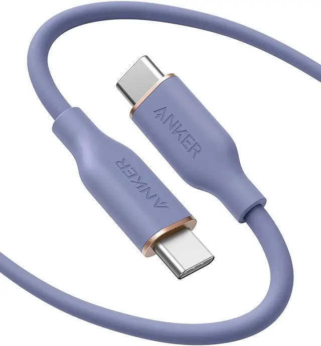 Main image of Anker Powerline III Flow, USB C to USB C Cable 100W 6ft, Type C Charging Cable Fast Charge for MacBook Pro 2020, iPad Pro, iPad Air, Galaxy S20, Pixel, Switch, LG, and More(Lavender Grey)