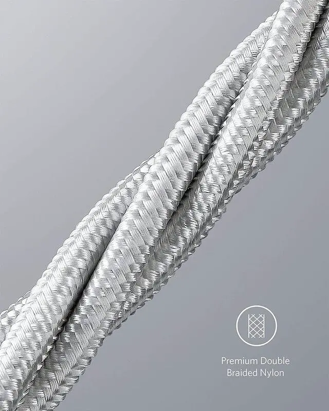 Alt view image 6 of 7 - Anker USB C Cable 100W 10ft, New Nylon USB C to USB C Cable 2.0, Type C Charging Cable Fast Charge for MacBook Pro 2020, iPad Pro 2020, iPad Air 4, Galaxy S20, Pixel, Switch, LG, and More(Silver)