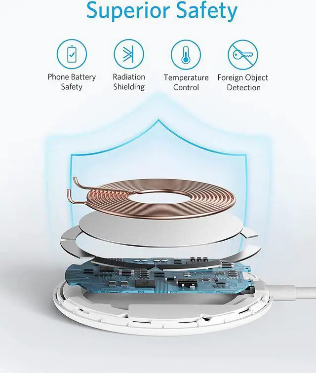 Alt view image 5 of 7 - Anker Magnetic Wireless Charger, with 5 ft Built-in USB-C Cable, PowerWave Magnetic Pad Lite Only for iPhone 12 /12 Pro / 12 Pro Max /12 Mini (No AC Adapter)