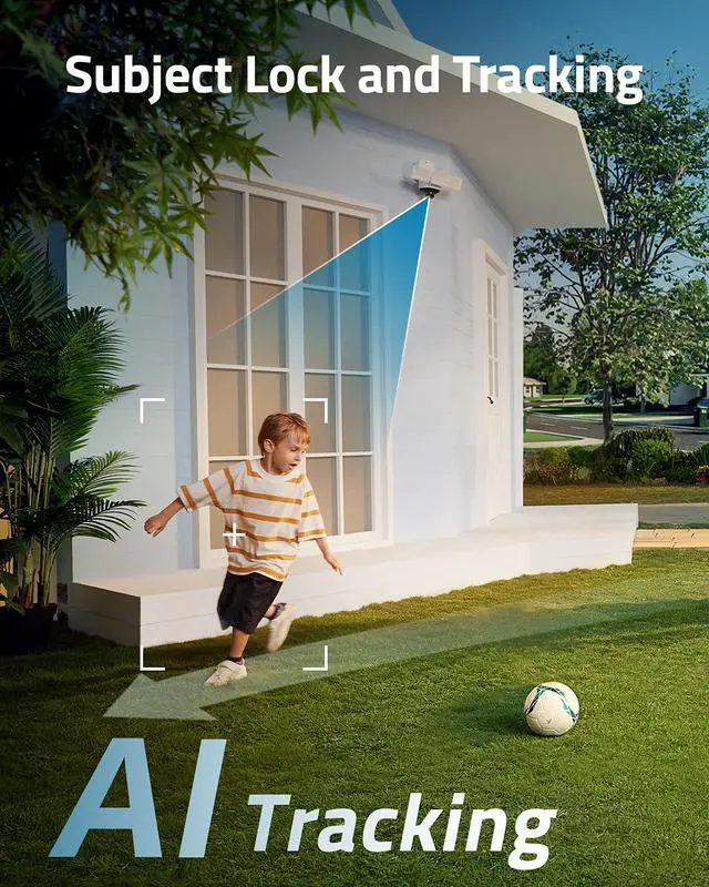 Alt view image 4 of 7 - eufy Security Floodlight Cam 2 Pro, 360-Degree Pan and Tilt Coverage, 2K Full HD Outdoor Camera, Smart Lighting, Weatherproof, On-Device AI Subject Lock and Tracking, No Monthly Fee