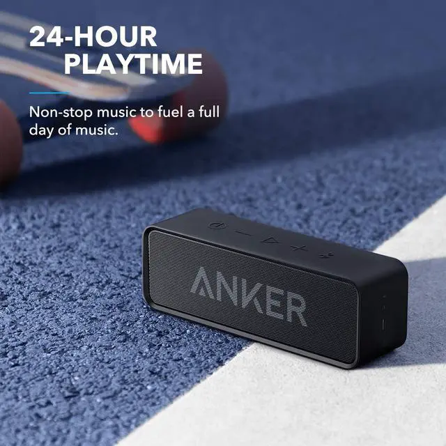 Alt view image 4 of 7 - Anker Soundcore Bluetooth Speaker with Loud Stereo Sound, 24-Hour Playtime, 66 ft Bluetooth Range, Built-in Mic. Perfect Portable Wireless Speaker for iPhone, Samsung
