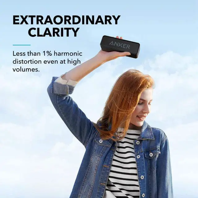 Alt view image 3 of 7 - Anker Soundcore Bluetooth Speaker with Loud Stereo Sound, 24-Hour Playtime, 66 ft Bluetooth Range, Built-in Mic. Perfect Portable Wireless Speaker for iPhone, Samsung