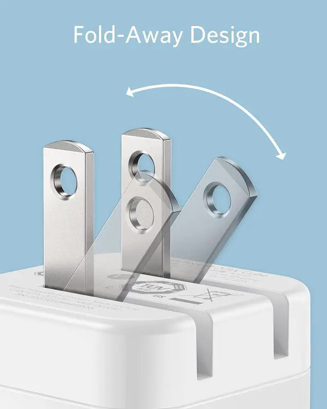Alt view image 3 of 7 - USB C Charger, Anker 20W Fast Charger with Foldable Plug, PowerPort III 20W Cube Charger for iPhone 13/13 Mini/13 Pro/13 Pro Max/12, Galaxy, Pixel 4/3, iPad/iPad Mini, and more (Cable Not Included)