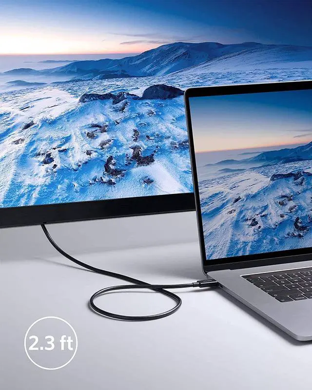 Alt view image 7 of 14 - Anker Thunderbolt 4 Cable 2.3 ft, Supports 8K Display / 40Gbps Data Transfer / 100W Charging USB C to USB C Cable, for Type-C MacBooks, iPad Pro, Hub, Docking, and More (Intel Thunderbolt Certified)