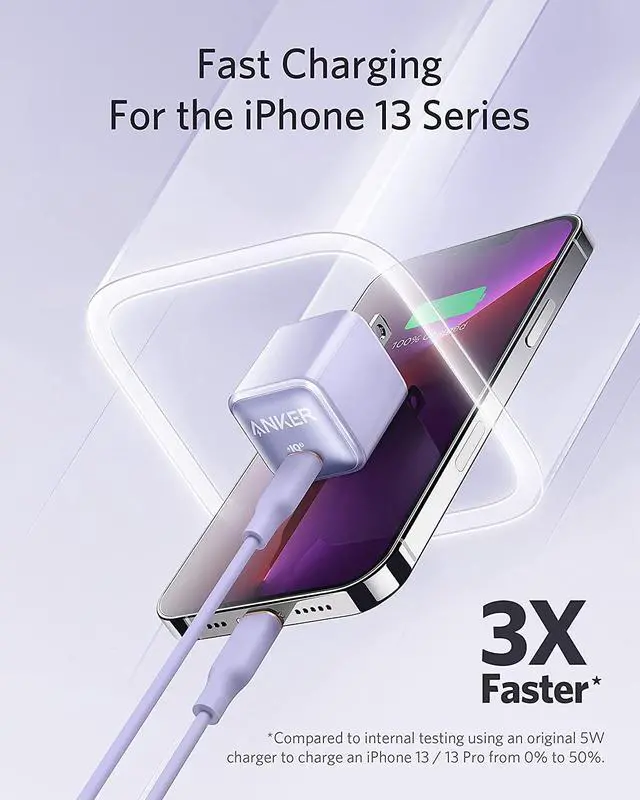 Alt view image 2 of 6 - Anker 511 Charger, Anker Nano Pro, 20W PIQ 3.0 Durable Compact Fast Charger, USB C Charger for iPhone 13/13 Mini/13 Pro/13 Pro Max/12, iPad/iPad Mini, Pixel, and More(Cable Not Included)