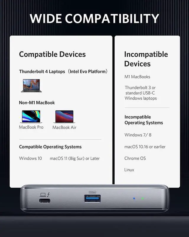Alt view image 6 of 6 - Anker PowerExpand 5-in-1 Thunderbolt 4 Mini Dock, Max 85W Charging for Laptop, Max 15W Charging for Phone, Single 8K@30Hz or Dual 4K@60Hz Display, USB 3.1 Gen 2 Port, for MacBook Pro / Air, and More