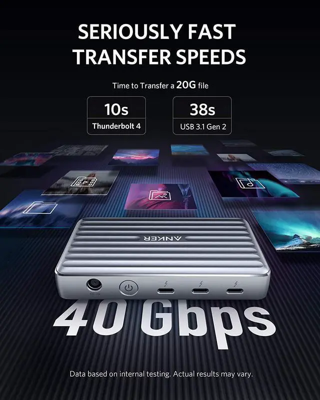 Alt view image 5 of 6 - Anker PowerExpand 5-in-1 Thunderbolt 4 Mini Dock, Max 85W Charging for Laptop, Max 15W Charging for Phone, Single 8K@30Hz or Dual 4K@60Hz Display, USB 3.1 Gen 2 Port, for MacBook Pro / Air, and More