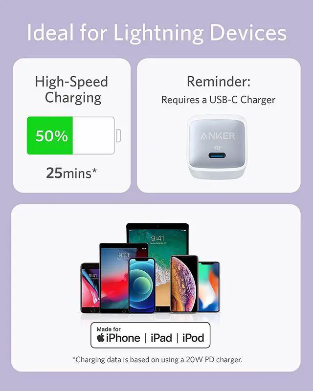 Alt view image 5 of 6 - Anker Powerline III Flow, USB C to Lightning Cable for iPhone 12 Pro Max / 12/11 Pro/XS/XR / 8 Plus, AirPods Pro, (6 ft) [MFi Certified] Supports Power Delivery, Silica Gel (Light Purple)