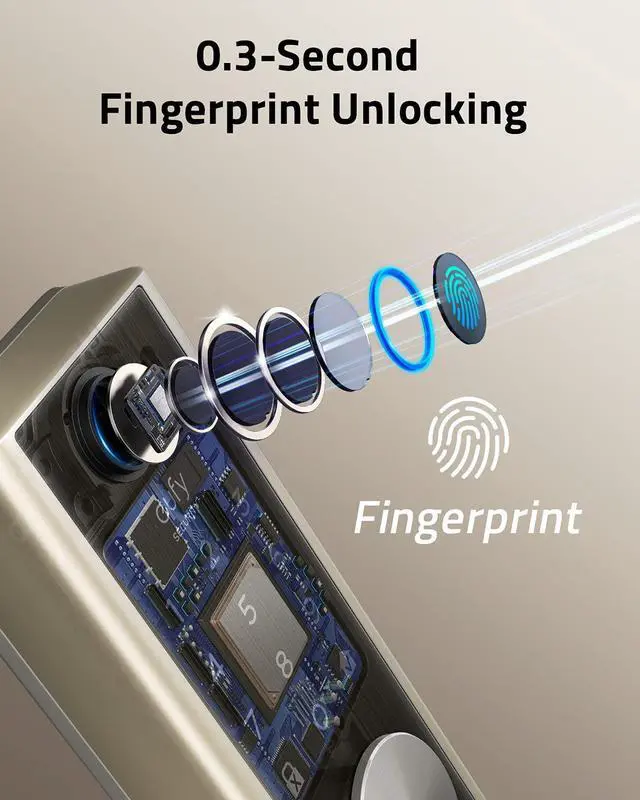 Alt view image 2 of 6 - eufy Security Smart Lock Touch, Fingerprint Scanner, Keyless Entry Door Lock, Bluetooth Electronic Deadbolt, Touchscreen Keypad, BHMA Certified, IP65 Weatherproofing, Wi-Fi Not Supported