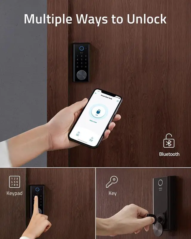 Alt view image 5 of 6 - eufy Security Smart Lock S230 Touch & Wi-Fi, Fingerprint Scanner, Keyless Entry Door Lock, Smart Wi-Fi Lock, Bluetooth Electronic Deadbolt, Touchscreen Keypad, BHMA Certified, IP65 Weatherproofing