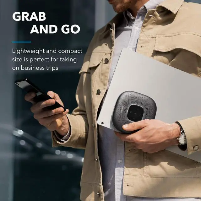 Alt view image 7 of 7 - Anker PowerConf+ Bluetooth Speakerphone with Bluetooth Dongle, 6 Mics, Enhanced Voice Pickup, 24H Call Time, Bluetooth 5, USB C, Conference Speaker, Compatible with Leading Platforms, for Home Office