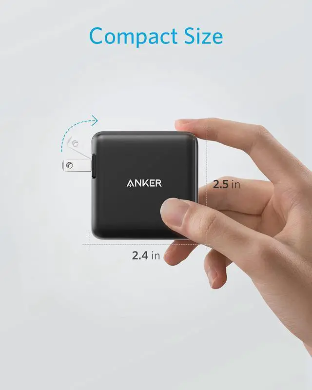 Alt view image 5 of 7 - USB C Charger, Anker 32W 2 Port Charger with 20W USB C Power Adapter, PowerPort PD 2 with Foldable Plug for iPad/iPad Mini, for iPhone 13/13 Mini/13 Pro/13 Pro Max/12/11, Pixel, Galaxy, and More