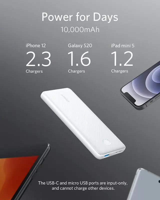 Alt view image 5 of 7 - Anker PowerCore Slim 10000, Ultra Slim Portable Charger, Ultra-Compact 10000mAh External Battery, High-Speed PowerIQ and VoltageBoost Charging Technology Power Bank for iPhone, Samsung Galaxy and More