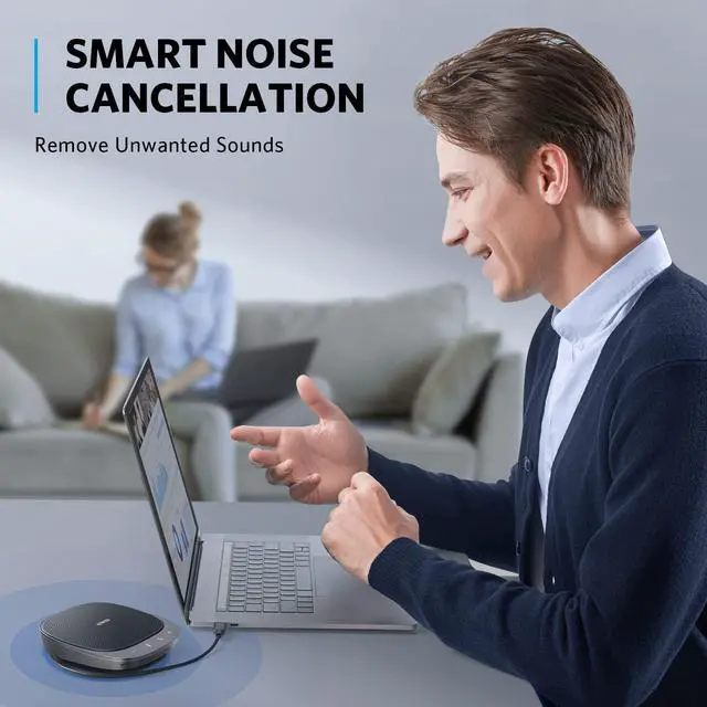 Alt view image 3 of 6 - Anker PowerConf S360 USB Speakerphone, Smart Voice Enhancement, 360° Voice Coverage, Superior Sound, Speakerphone for Computer, Conference Microphone