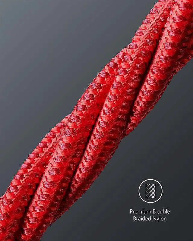 Alt view image 6 of 6 - Anker 333 USB C to USB C Cable (6ft 100W, 2-Pack), USB 2.0 Type C Charging Cable Fast Charge for MacBook Pro 2020, iPad Pro 2020, iPad Air 4, Samsung Galaxy S21, Pixel, Switch, LG, and More (Red)