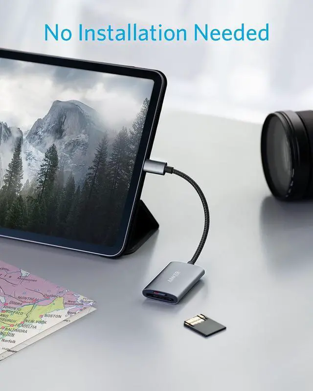 Alt view image 5 of 8 - Anker USB-C SD 4.0 Card Reader, PowerExpand+ 2-in-1 Memory Card Reader, for SDXC, SDHC, SD, MMC, RS-MMC, Micro SDXC, Micro SD, Micro SDHC Card, UHS-II, and UHS-I Cards