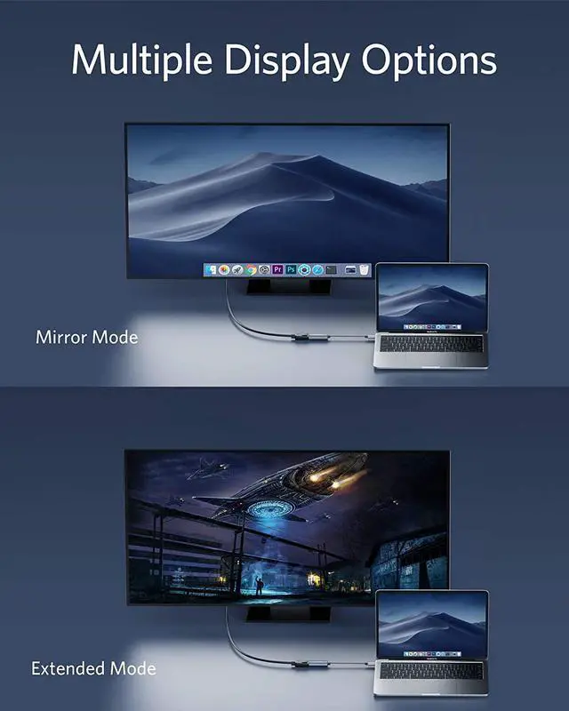 Alt view image 3 of 7 - Anker USB C to DisplayPort Adapter for Home Office (4K@60Hz), PowerExpand+ Aluminum Portable USB C Adapter, for MacBook Pro, MacBook Air, iPad Pro, XPS 15/13, Spectre, Surface, and More