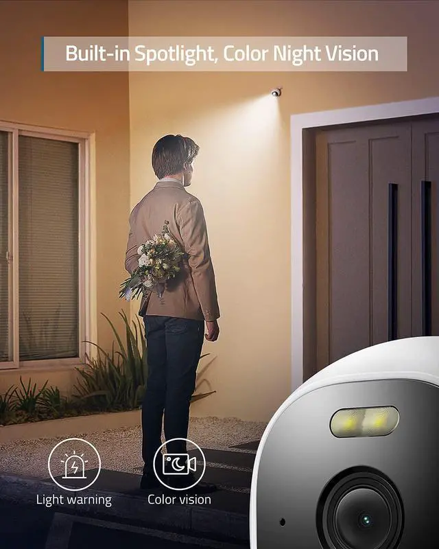 Alt view image 3 of 6 - eufy Security Solo OutdoorCam C24, All-in-One Outdoor Security Camera with 2K Resolution, Spotlight, Color Night Vision, Wi-Fi, No Monthly Fees, Wired Camera, IP67 Weatherproof (Renewed)