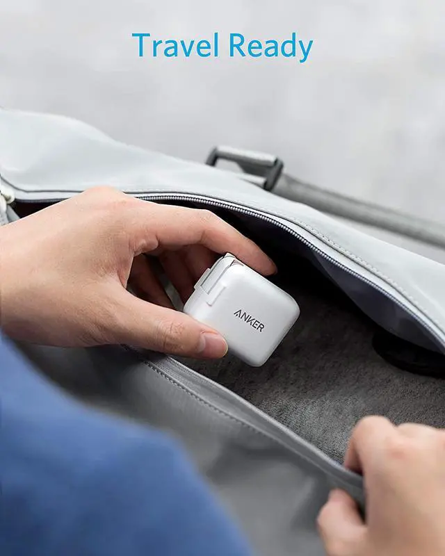 Alt view image 5 of 7 - USB C 18W Power Delivery Charger, Anker PowerPort PD 1 USB-C Wall Charger, Foldable Plug for iPhone Xs/Max/XR, iPad Pro, Pixel 3/2, Galaxy S9/S8/Plus, Nintendo and More White