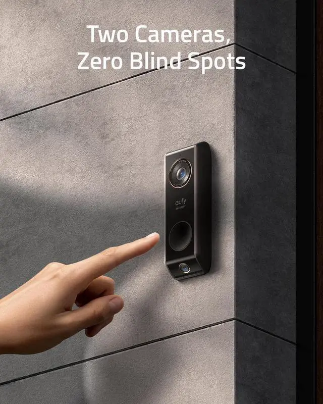 Alt view image 2 of 7 - eufy Security Video Doorbell Dual Camera (Wired) with Chime, Dual Cam, Delivery Guard, 2K with HDR, No Monthly Fee, 16-24V, 30VA