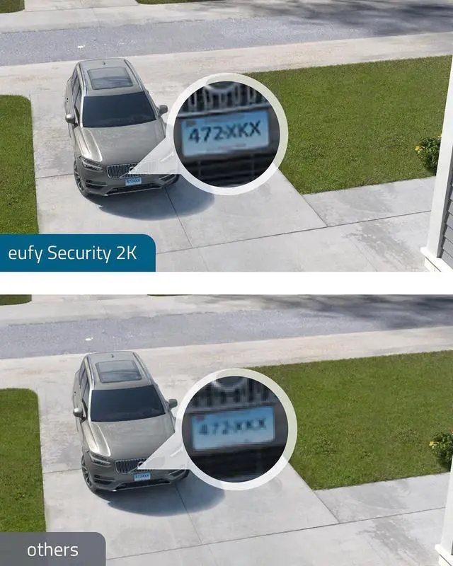 Alt view image 4 of 7 - eufy Security Floodlight Camera E with Built-in AI, 2K Resolution, 2-Way Audio, No Monthly Fees, 2000-Lumen Brightness, Weatherproof, Existing Outdoor Wiring and Weatherproof Junction Box Required