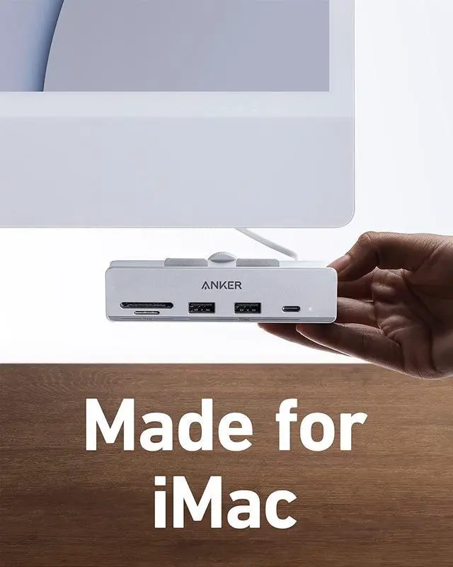 Alt view image 2 of 6 - Anker 535 USB C Hub (5-in-1, for iMac), with 2 USB-A 10 Gbps Data Ports, USB-C 10 Gbps Port, SD and microSD Card Reader