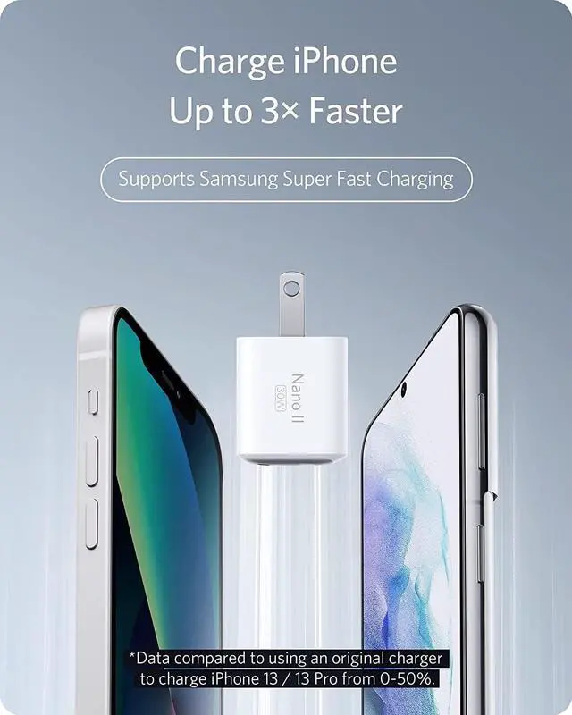 Alt view image 5 of 7 - Anker USB C Charger 30W, 711 Charger, Compact Fast Charger (Not Foldable) for MacBook Air/iPhone 13/13 Mini/ 13 Pro/ 13 Pro Max/ 12, Galaxy S21, Note 20, iPad Pro, Pixel, and More (White)
