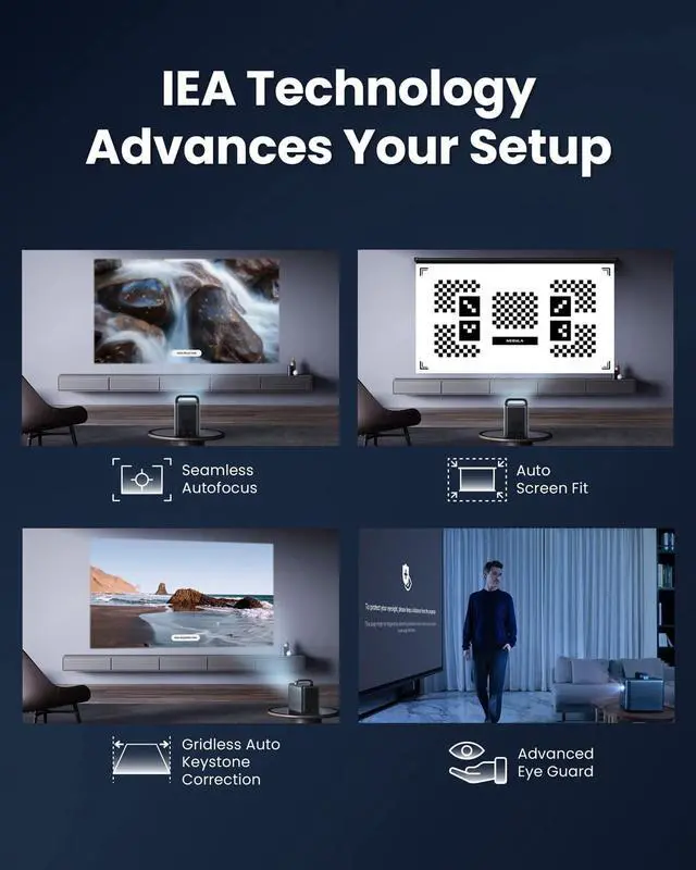 Alt view image 5 of 6 - NEBULA by Anker Cosmos Laser 4K Projector, 2200 ANSI Lumens, Android TV 10.0 with Dongle, Autofocus, Auto Keystone Correction, Screen Fit, Home Theater Projector with Wi-Fi & Bluetooth