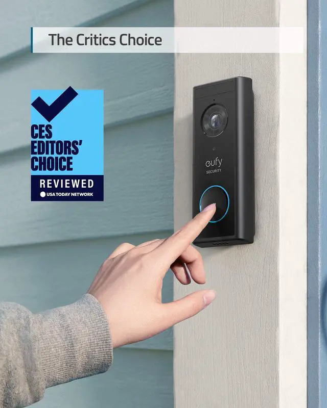 Alt view image 2 of 7 - eufy Security, Wireless Video Doorbell (Battery-Powered) & eufyCam 2C Pro Bundle, 2K Resolution Outdoor Camera, IP67, Night Vision, HomeKit Compatibility and No Monthly Fee