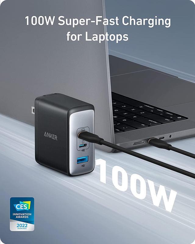 Alt view image 2 of 7 - Anker 100W USB C Charger, 736 Charger (Nano II 100W), 3-Port Fast Compact Wall Charger for MacBook Pro/Air, Google Pixelbook, ThinkPad, Dell XPS, iPad Pro, Galaxy S22/S20, iPhone 13/Pro, and More