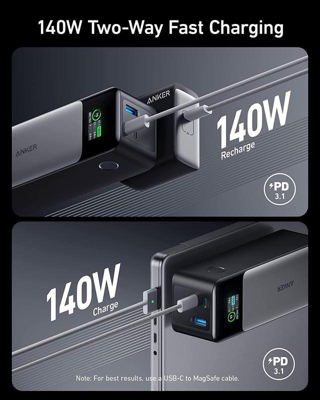 Alt view image 3 of 6 - Anker 737 Power Bank 24000mAh 3-Port Portable Charger | 140W Output | Smart Digital Display | Compatible with iPhone 15/15 Plus/15 Pro/15 Pro Max, iPhone 14/13 Series, Samsung, MacBook, Dell, AirPods