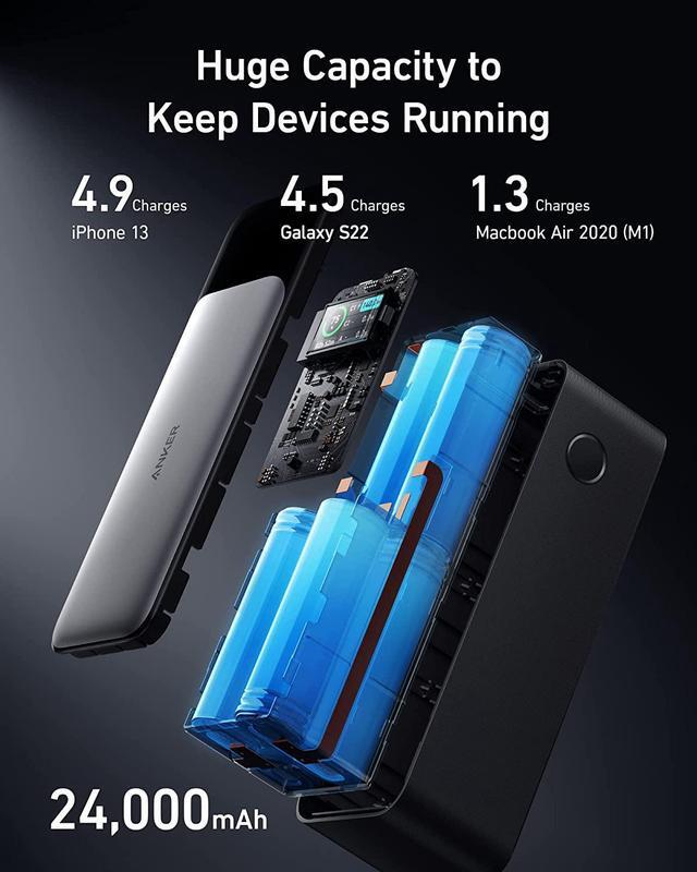 Alt view image 5 of 6 - Anker 737 Power Bank 24000mAh 3-Port Portable Charger | 140W Output | Smart Digital Display | Compatible with iPhone 15/15 Plus/15 Pro/15 Pro Max, iPhone 14/13 Series, Samsung, MacBook, Dell, AirPods