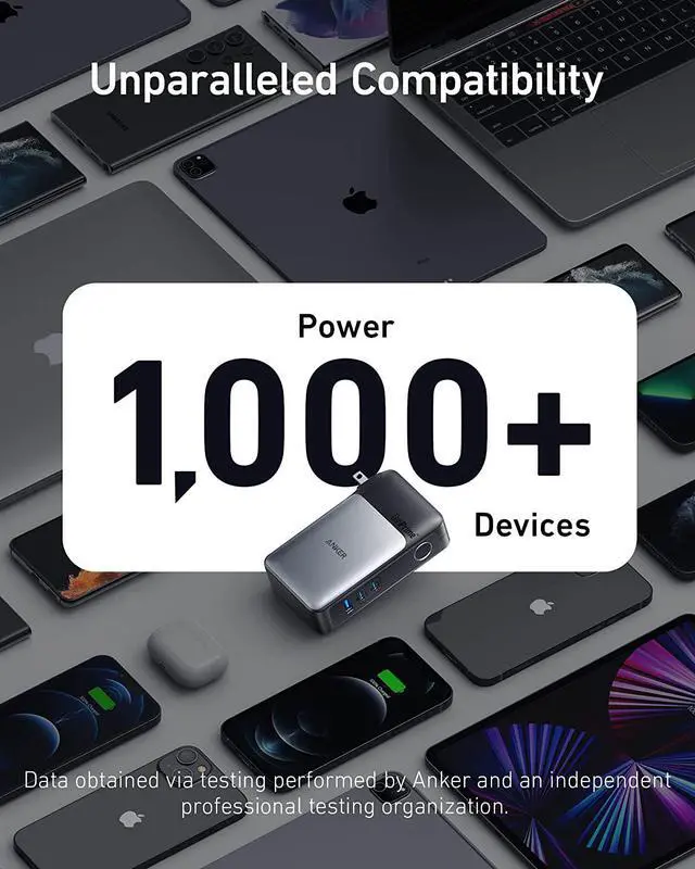 Alt view image 6 of 6 - Anker 733 Power Bank (GaNPrime PowerCore 65W), 2-in-1 Hybrid Charger, 10,000mAh USB-C Portable Charger with 65W Wall Charger, Works for iPhone 13, Samsung, Pixel, MacBook, Dell, and More