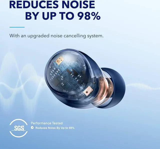 Alt view image 3 of 7 - soundcore by Anker Space A40 Adaptive Active Noise Cancelling Wireless Earbuds, Reduce Noise by Up to 98%, Ultra Long 50H Playtime, 10H Single Playtime, Hi-Res Sound, Comfortable Fit, Wireless Charge