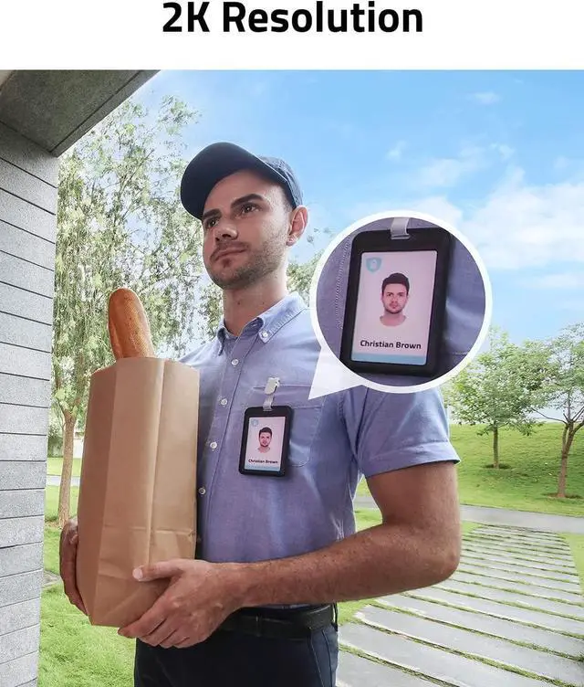 Alt view image 2 of 5 - eufy Security, Video Doorbell 2K (Battery-Powered) with Chime, 2K HD, No Monthly Fee, On-Device AI for Human Detection, 2-Way Audio, 16GB Local Storage, Simple Self-Installation (Renewed)