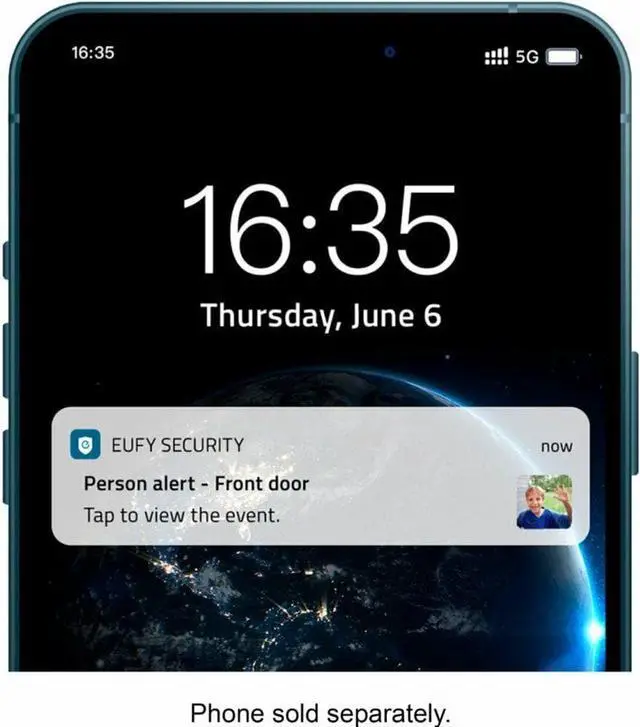 Alt view image 4 of 5 - eufy Security, Video Doorbell 2K (Battery-Powered) with Chime, 2K HD, No Monthly Fee, On-Device AI for Human Detection, 2-Way Audio, 16GB Local Storage, Simple Self-Installation (Renewed)