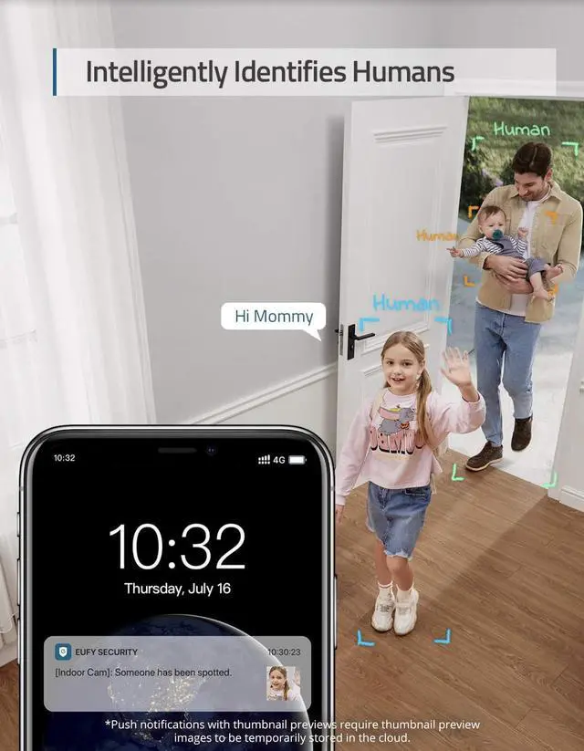 Alt view image 4 of 7 - eufy Security Solo IndoorCam C24 (4 Pack), Plug-in Security Indoor Camera with Wi-Fi, IP Camera, Human and Pet AI, Works with Voice Assistants, Night Vision, Two-Way Audio, HomeBase Not Required