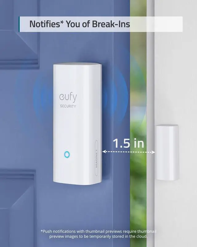 Alt view image 3 of 7 - eufy Security Entry Sensor, Detects Opened and Closed Doors or Windows, Sends Alerts, Triggers Siren, 2-Year Battery Life, Requires eufy Security HomeBase, Links with HomeBase-Connected Devices