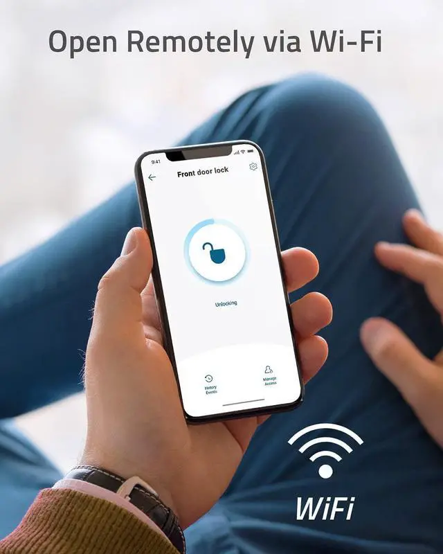 Alt view image 3 of 6 - eufy Security Smart Lock with Wi-Fi Bridge, Keyless Entry Door Lock with Wi-Fi, App Control, Bluetooth Electronic Deadbolt, BHMA Certified, IPX3 Weatherproof Protection, Electronic Keypad (Renewed)
