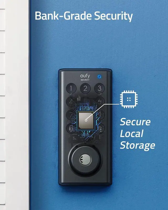 Alt view image 5 of 6 - eufy Security Smart Lock with Wi-Fi Bridge, Keyless Entry Door Lock with Wi-Fi, App Control, Bluetooth Electronic Deadbolt, BHMA Certified, IPX3 Weatherproof Protection, Electronic Keypad (Renewed)