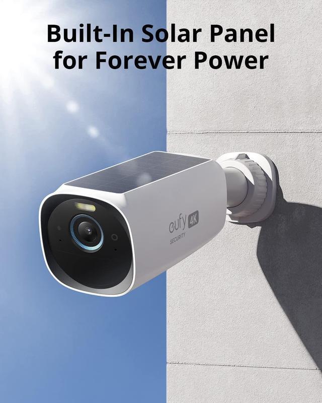 Alt view image 2 of 6 - eufy Security eufyCam 3 4-Cam Kit, Security Camera Outdoor Wireless, 4K Camera with Integrated Solar Panel, Forever Power, Face Recognition AI, Expandable Local Storage, Spotlight, No Monthly Fee