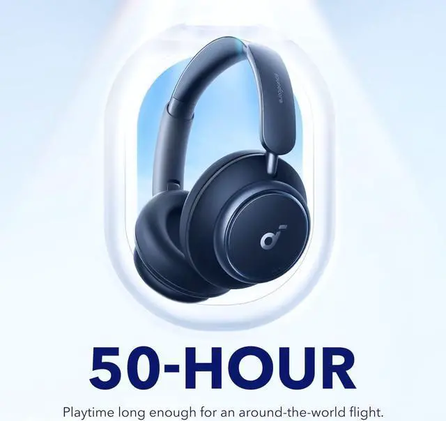 Alt view image 7 of 7 - soundcore by Anker Space Q45 Adaptive Noise Cancelling Headphones, Reduce Noise by Up to 98%, Ultra Long 50H Playtime, App Control, Hi-Res Sound with Details, Bluetooth 5.3, Ideal for Traveling Blue