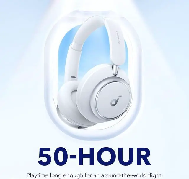 Alt view image 7 of 7 - soundcore by Anker Space Q45 Adaptive Noise Cancelling Headphones, Reduce Noise by Up to 98%, Ultra Long 50H Playtime, App Control, Hi-Res Sound with Details, Bluetooth 5.3, Ideal for Traveling White