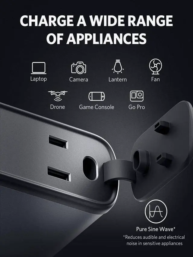 Alt view image 3 of 6 - Anker Power Bank Powerhouse 90 87.6Wh with 100W AC Outlet/45W USB-C Power Delivery Port, Portable Charger for iPhone, Samsung Galaxy, iPad, MacBook, and More