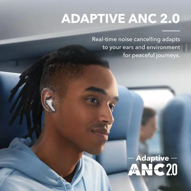 Alt view image 3 of 7 - soundcore by Anker Liberty 4 NC Wireless Noise Cancelling Earbuds, 98.5% Noise Reduction, Adaptive Noise Cancelling to Ears and Environment, Hi-Res Sound, 50H Battery, Wireless Charging, Bluetooth 5.3