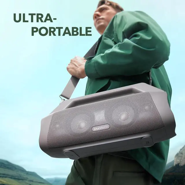 Alt view image 2 of 6 - Anker Soundcore Motion Boom Plus Outdoor Speaker with 80W Booming Sound, 20H Playtime, IP67 Waterproof and Dustproof, Type-C, Custom EQ, Bluetooth 5.3, Portable Bluetooth Speaker For Outdoors, Camping