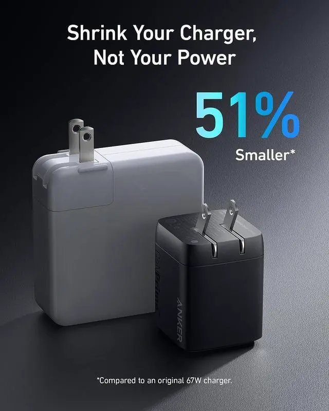 Alt view image 4 of 6 - Anker Prime 67W USB C Charger, Anker GaN Wall Charger, 3-Port Compact Fast PPS Charger, For MacBook Pro/Air, Pixelbook, iPad Pro, iPhone 15/14/Pro, Galaxy S23/S22, Note20, Pixel, Apple Watch, and More