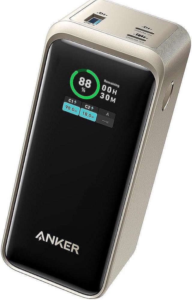 Anker Prime Power Bank, 20,000mAh Portable Charger with 200W Output, Smart  Digital Display, 2 USB-C and 1 USB-A Port Compatible with iPhone 14/13  Series, Samsung, MacBook, Dell, and More Golden 